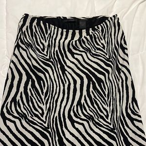 Express Zebra Print Midi Skirt